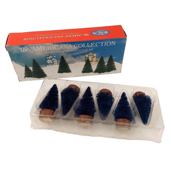 Liberty Falls Americana Collection 6 Miniature Trees Blue Christmas Bottle Brush - Picture 9 of 9